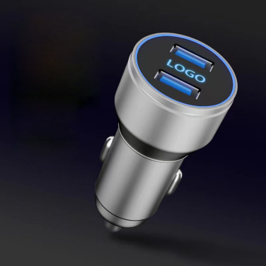Logotrade promotional item picture of: Car charger with enlighted logo for engraving