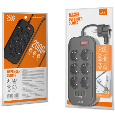 Logotrade promotional item image of: Power strip with USB ports