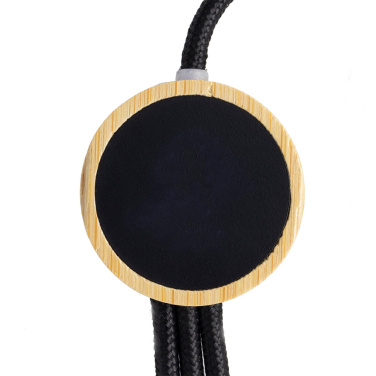 Logotrade promotional items photo of: 3-in-1 cable with elighted logo in a wooden casing, LH-ZMU06
