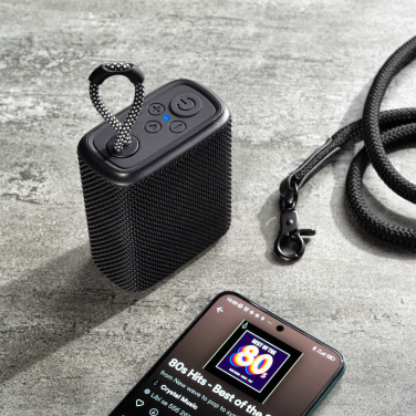 Logotrade promotional merchandise picture of: Waterproof bluetooth speaker HARDEOL Schwarzwolf