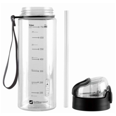 Logo trade promotional products image of: Drinking bottle SEYHAN 900 ml Schwarzwolf