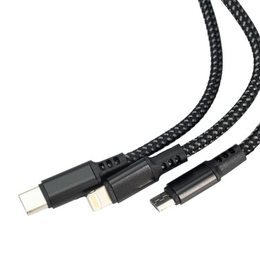 Logo trade corporate gifts image of: 3 in 1 cable with elighted logo Pierre Cardin