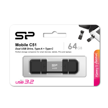 Logo trade promotional items image of: Pendrive Silicon Power Mobile - C51 3.2, 64GB
