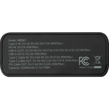 Logotrade promotional item image of: Power bank 20 000 mAh MARABELLA MoLu