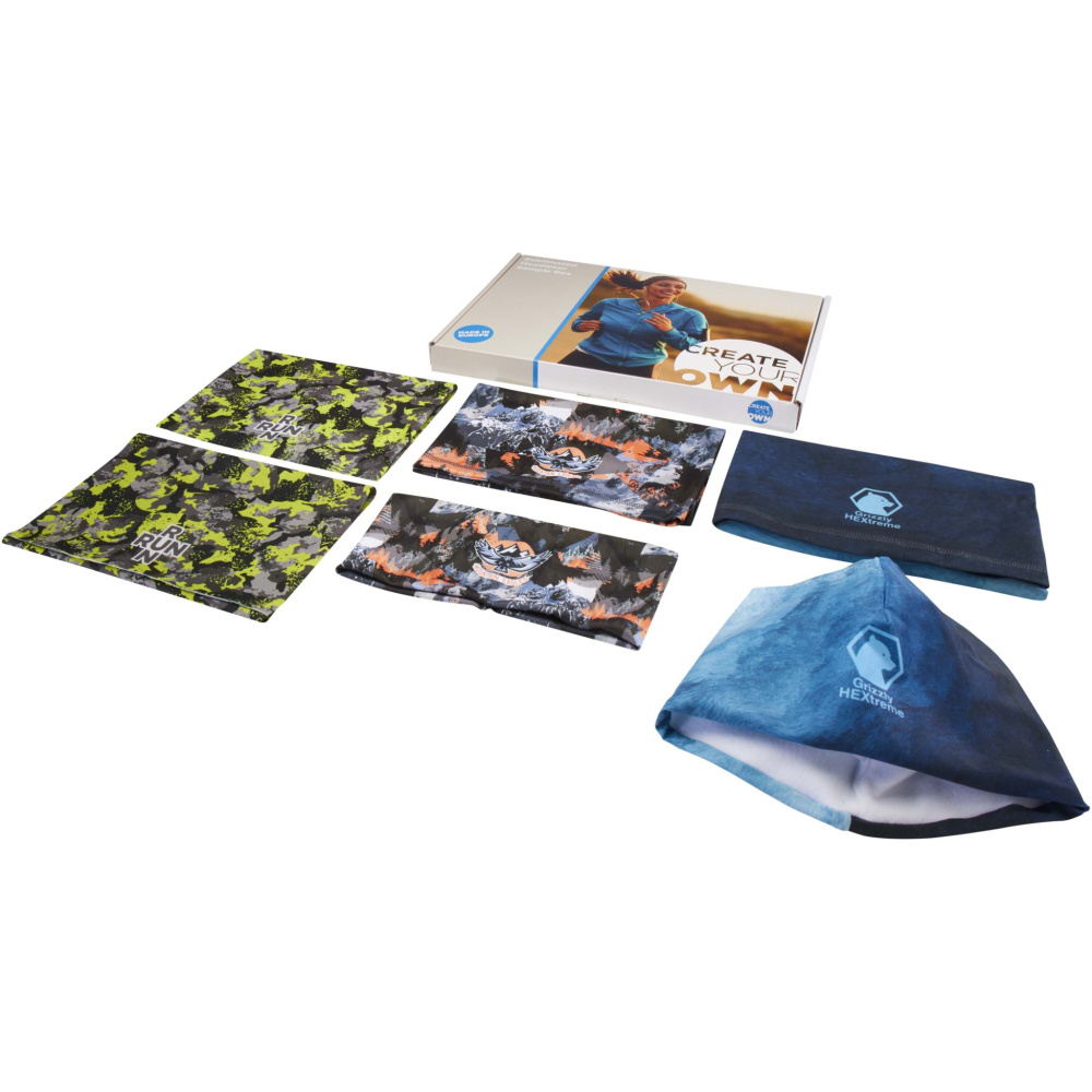 Logo trade advertising products image of: Sublimation headwear sample box
