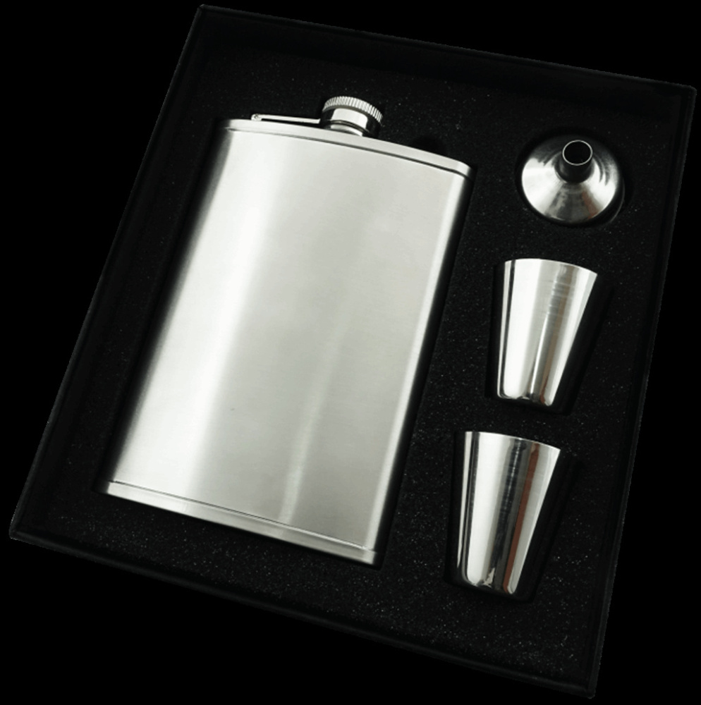 Logo trade corporate gifts image of: Hip flask Set 92203600