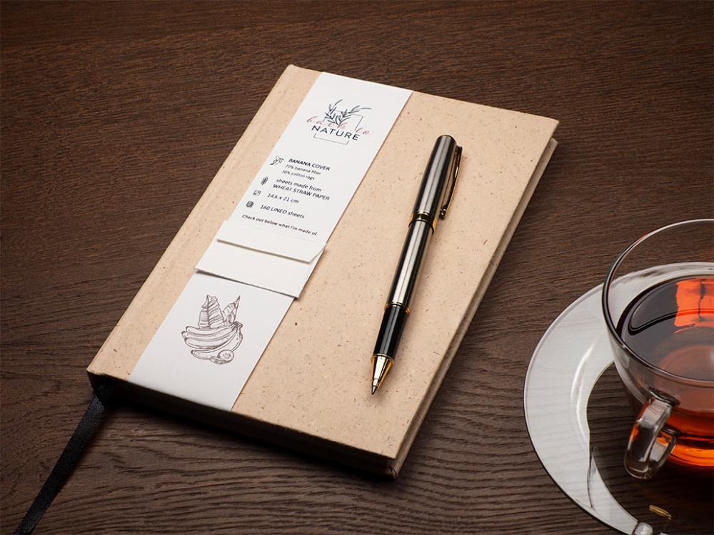 Logo trade advertising products image of: Recycled Banana Notebook 209734200