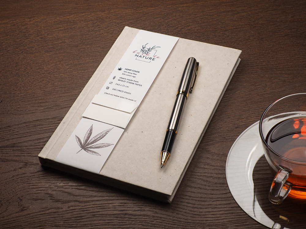 Logotrade promotional merchandise picture of: Recycled Hemp Notebook 209734300