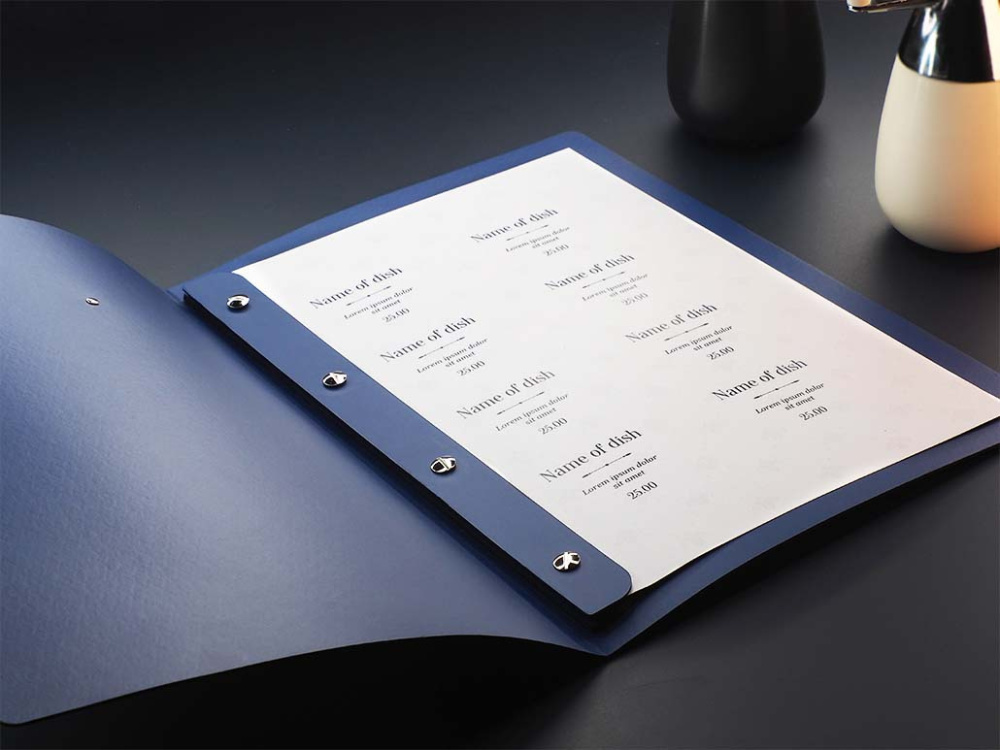Logo trade business gifts image of: Menu cover 1619243
