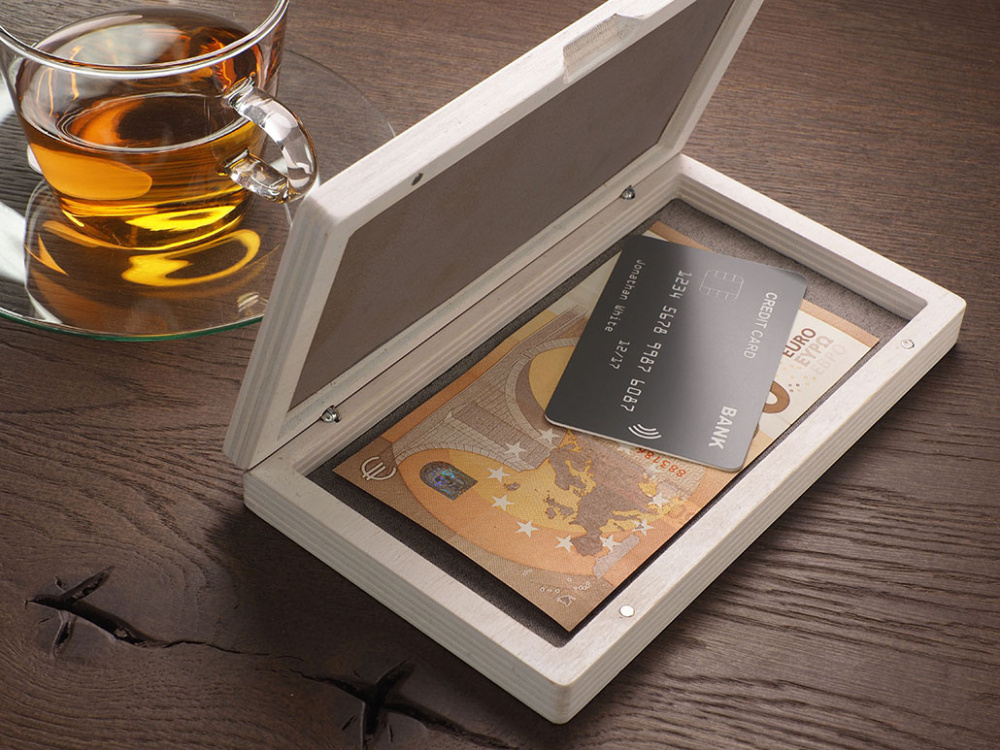 Logotrade promotional gift image of: Wooden bill box 1816121