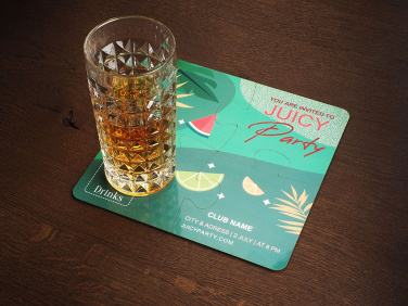 Logo trade promotional products picture of: Set of 4 PUZZLE glass coasters 1835117