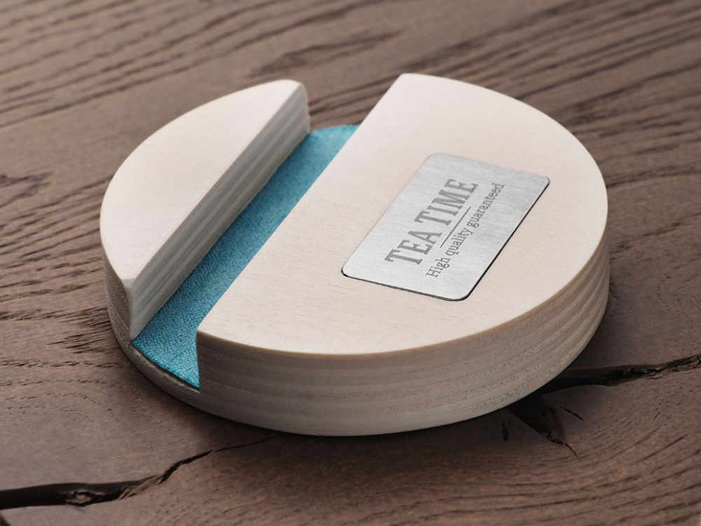 Logo trade promotional gifts picture of: Wooden telephone stand 1833121