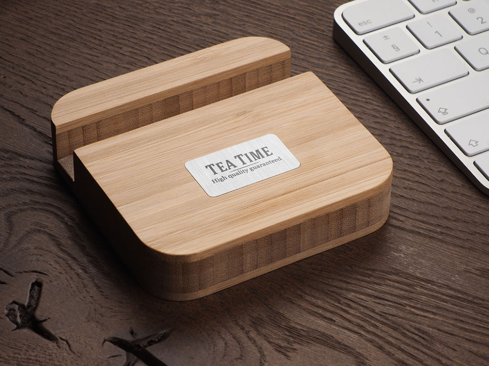 Logo trade promotional merchandise picture of: Wooden telephone stand 1847292