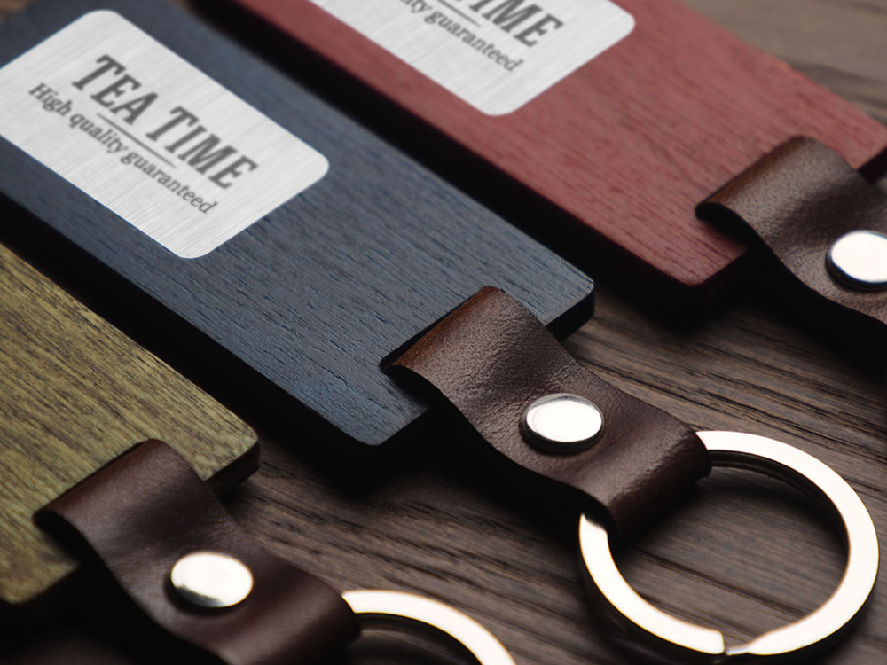 Logo trade promotional giveaway photo of: Wooden keyring 1853121
