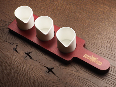 Logo trade promotional gift photo of: Wooden 3 Shot Serving Board 1863121