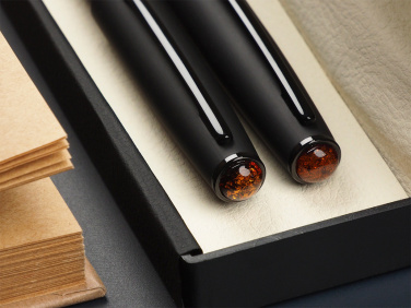 Logotrade promotional giveaway image of: Amber Pen set  1235036