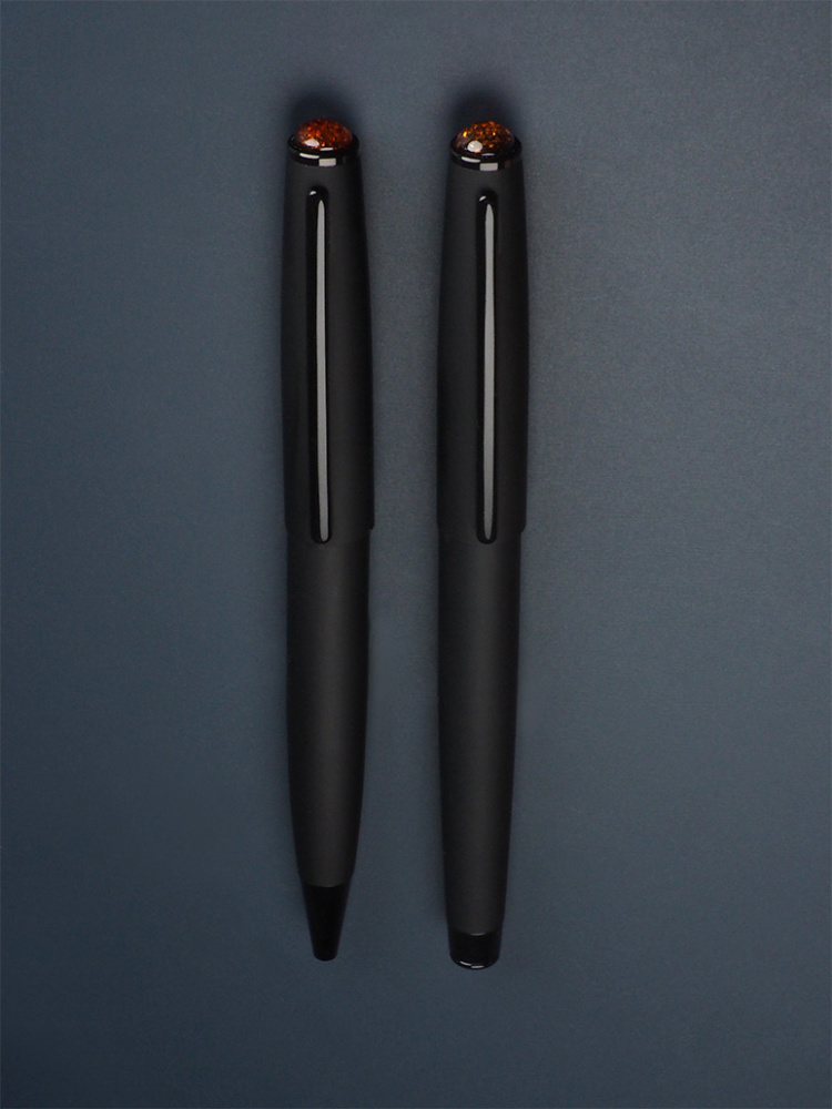 Logo trade promotional merchandise picture of: Amber Pen set  1235036