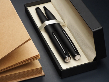 Logo trade promotional items picture of: Striped Flint Pen set 1284036