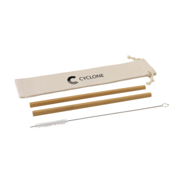 Logo trade business gift photo of: ECO Bamboe Straw Set bamboo straws