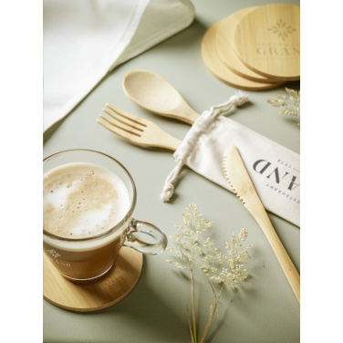 Logo trade promotional gift photo of: Bamboo Coaster Set