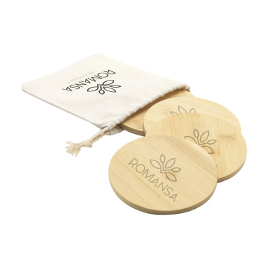 Logotrade promotional giveaway image of: Bamboo Coaster Set