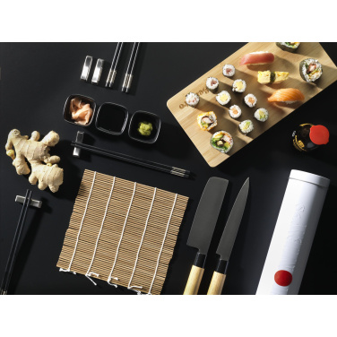 Logo trade promotional merchandise image of: Temaki Bamboo Sushi Tray gift set
