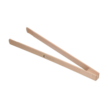 Logo trade advertising products image of: Pinza wooden BBQ tongs