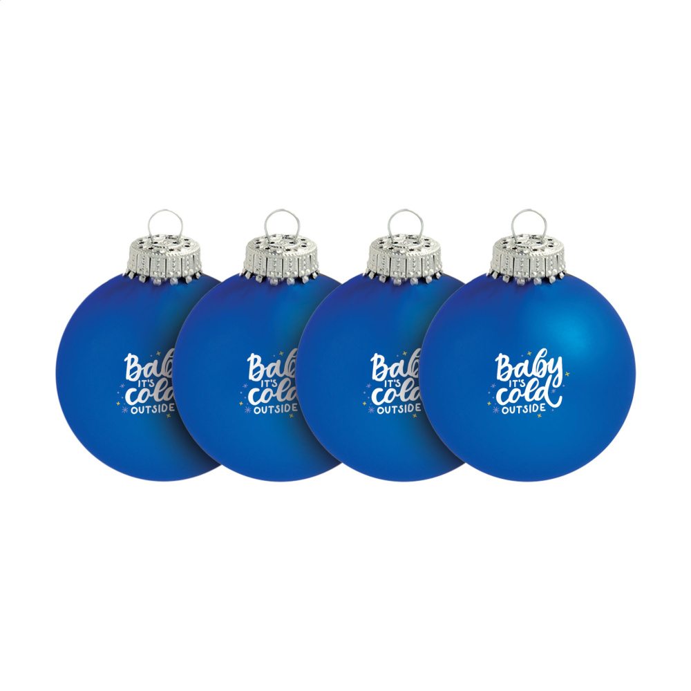 Logo trade promotional item photo of: Christmas Bauble Ø 6 cm - set of 4 - Made in Europe