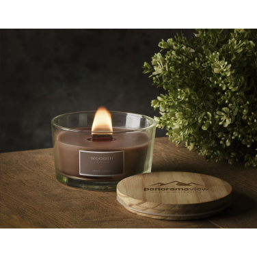 Logo trade corporate gifts image of: Wooosh Flame Scented Candle Dark Amber