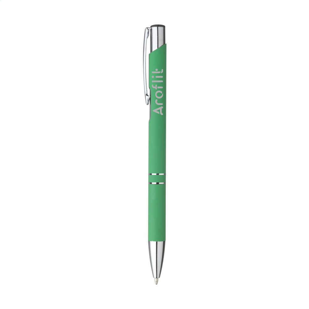 Logo trade promotional merchandise photo of: Ebony Soft Touch Accent pen