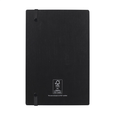 Logotrade promotional giveaway image of: Bamboo Journal Naked Spine Paper Notebook Black A5