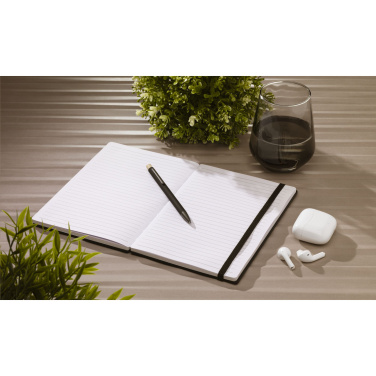 Logotrade corporate gift image of: Bamboo Journal Naked Spine Paper Notebook Black A5