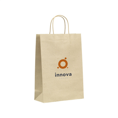 Logo trade promotional gifts image of: Leaf It Bag recycled grass paper (120 g/m²) L