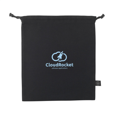 Logo trade promotional giveaways image of: Gift Pouch GRS Recycled Cotton (150 g/m²) M