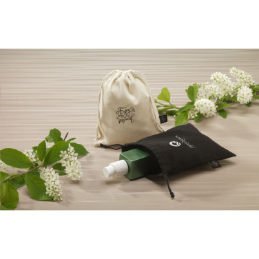 Logo trade corporate gifts image of: Gift Pouch Natural GRS Recycled Cotton (150 g/m²) S