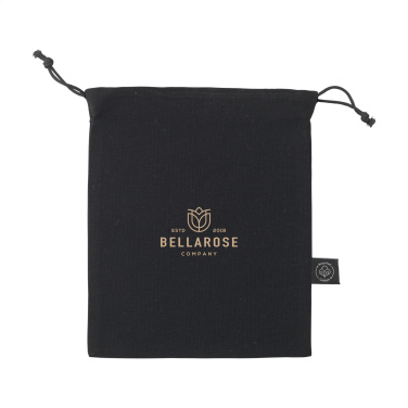 Logo trade promotional item photo of: Gift Pouch GRS Recycled Cotton (150 g/m²) S