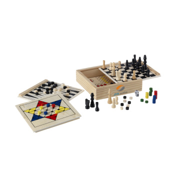 Logo trade promotional merchandise picture of: WoodGame 5-in-1 game set