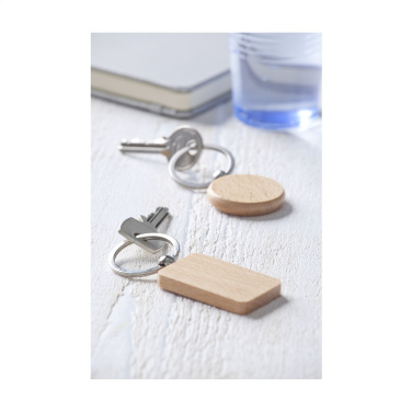 Logo trade business gift photo of: WoodKey Circle keychain