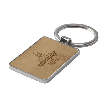 Logotrade corporate gift image of: Bamboo Key Rectangle keyring