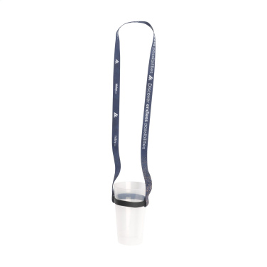 Logo trade advertising products image of: Lanyard Sublimation RPET 1.5 cm with Cup holder