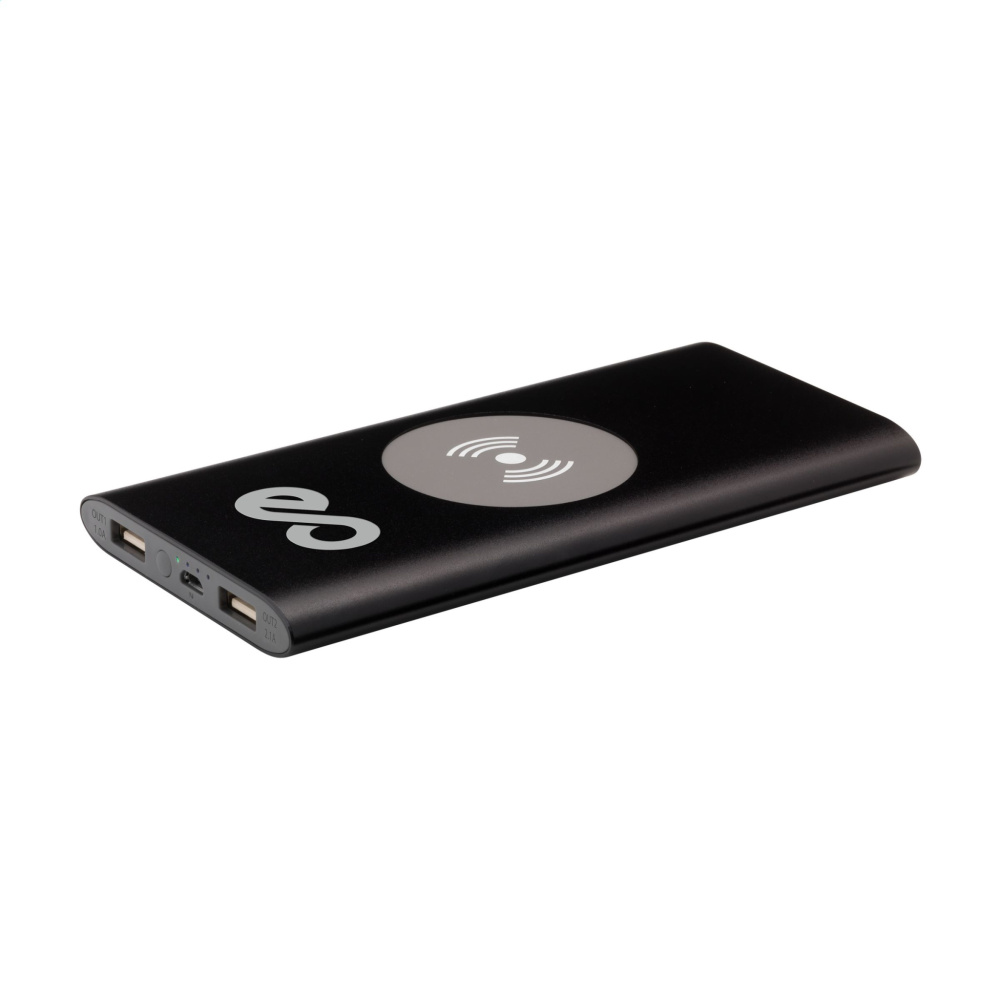 Logo trade business gifts image of: Aluminium 8000 Wireless Powerbank wireless charger