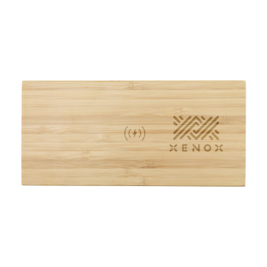 Logotrade corporate gift picture of: Bamboo Alarm Clock with Wireless Charger