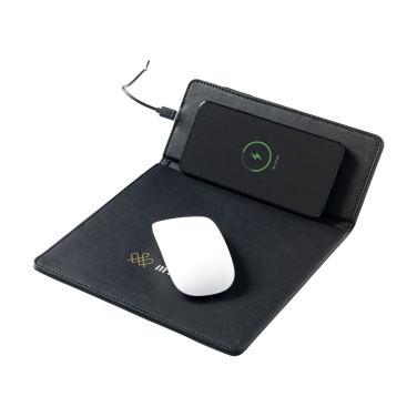 Logo trade corporate gifts image of: RCS Recycled Wireless Charging Mousepad