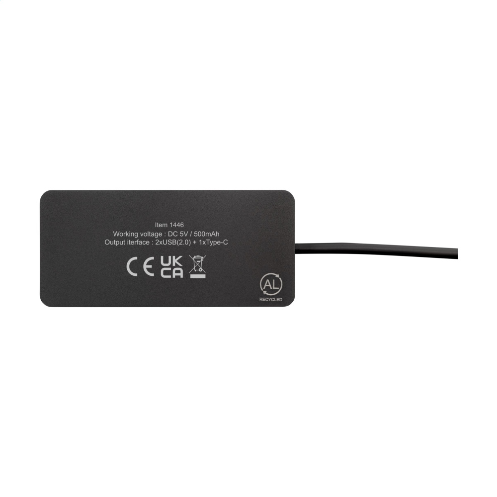 Logo trade promotional merchandise picture of: Tecco GRS Recycled Alu USB Hub