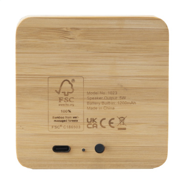 Logotrade promotional giveaway image of: Sonido 5W Bamboo wireless speaker