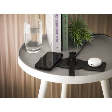 Logo trade promotional giveaways picture of: TriCharge RCS  Recycled PU Wireless Charger