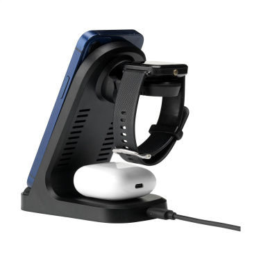 Logotrade business gift image of: Triple-Up RCS Recycled ABS Wireless Charger Stand