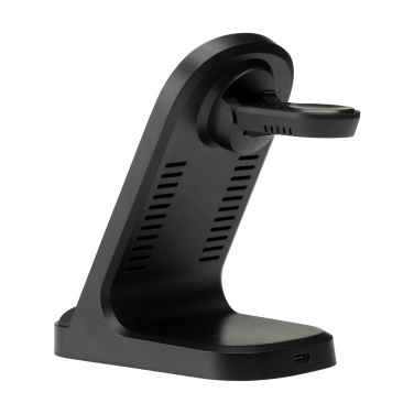 Logotrade business gift image of: Triple-Up RCS Recycled ABS Wireless Charger Stand