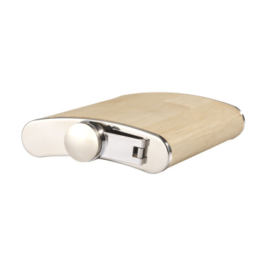Logo trade promotional merchandise photo of: Hipflask Bamboo 200 ml drinking bottle