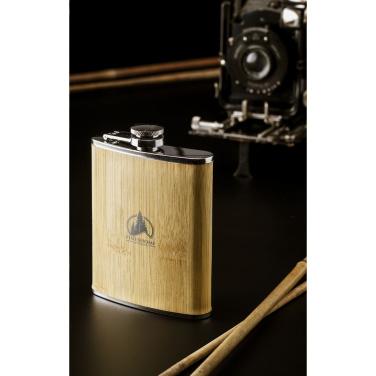 Logotrade business gift image of: Hipflask Bamboo 200 ml drinking bottle